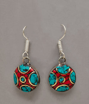 Turquoise and Coral Earrings Set&nbsp;