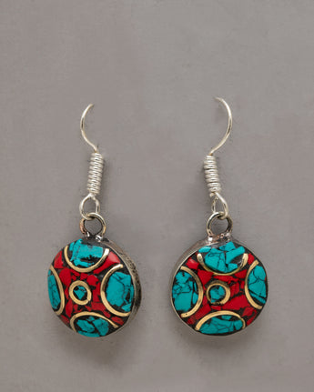 Turquoise and Coral Earrings Set&nbsp;