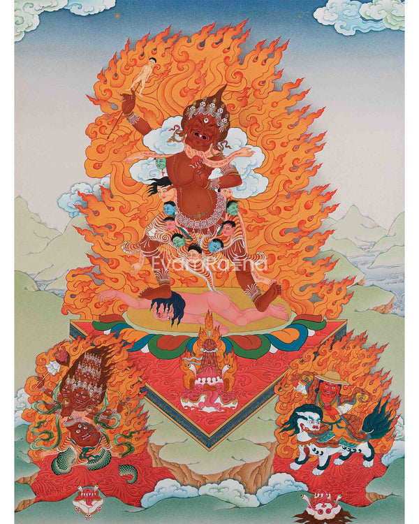 Ekajati, Rahula & Dorje Legpa Thangka