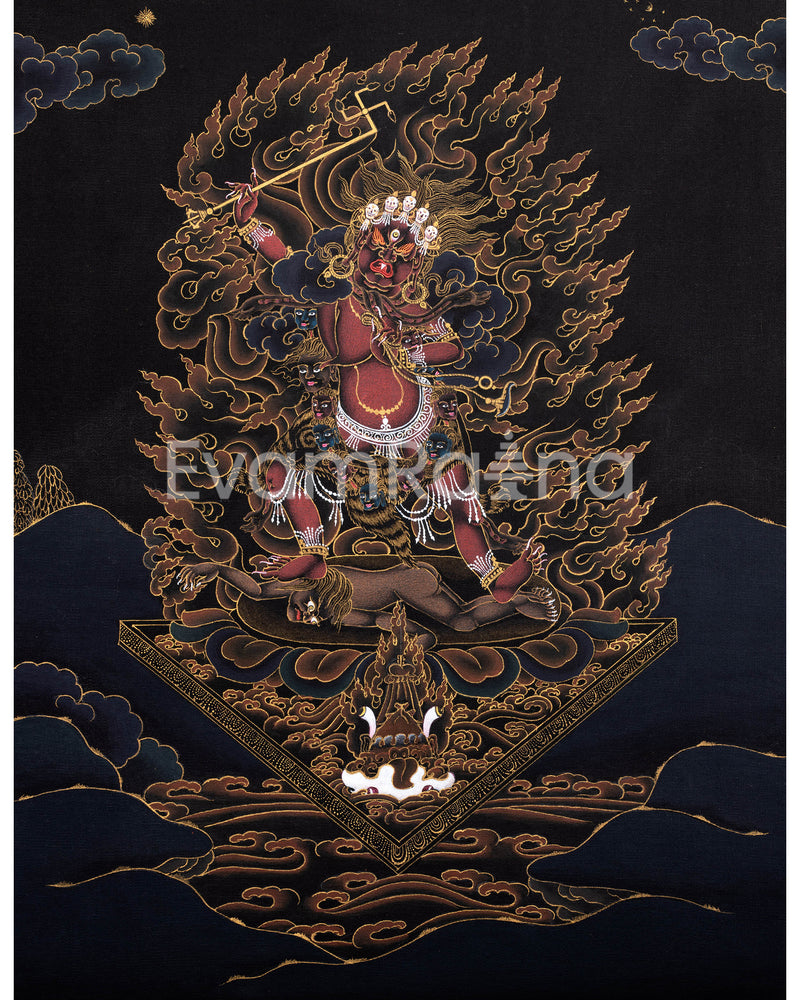 Wrathful Deity Ekajati Thangka