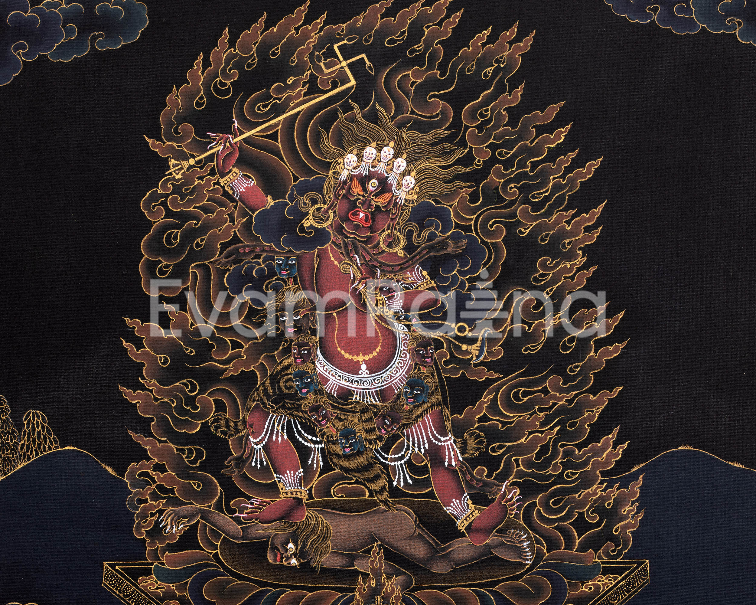 Wrathful Deity Ekajati Thangka | The Fierce Guardian of Enlightenment