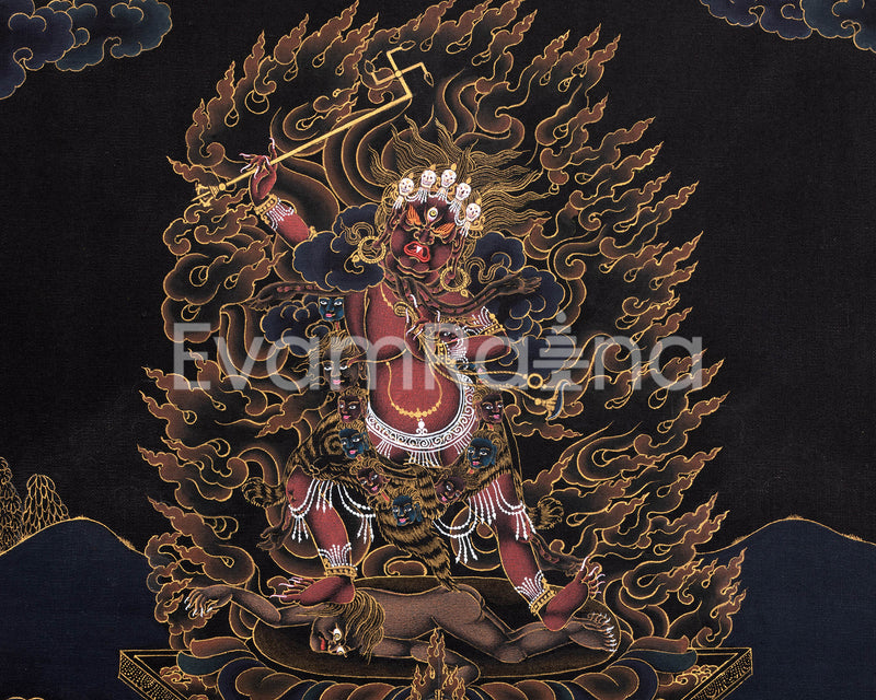 Wrathful Deity Ekajati Thangka | The Fierce Guardian of Enlightenment