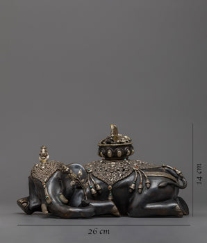 Handcrafted Elephant Statue Set | Intricately Designed Elephant Figurines for Home Decor