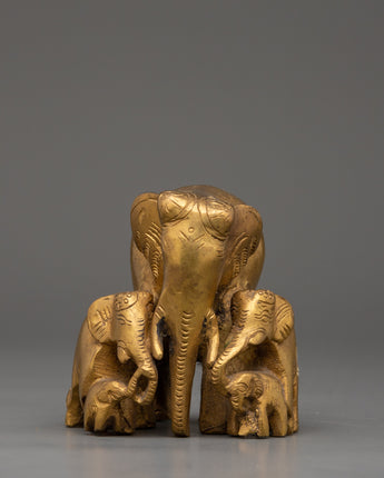 handcrafted-brass-elephant-family