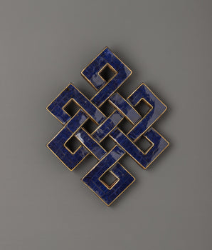 Wooden Endless Knot With Lapis Lazuli 