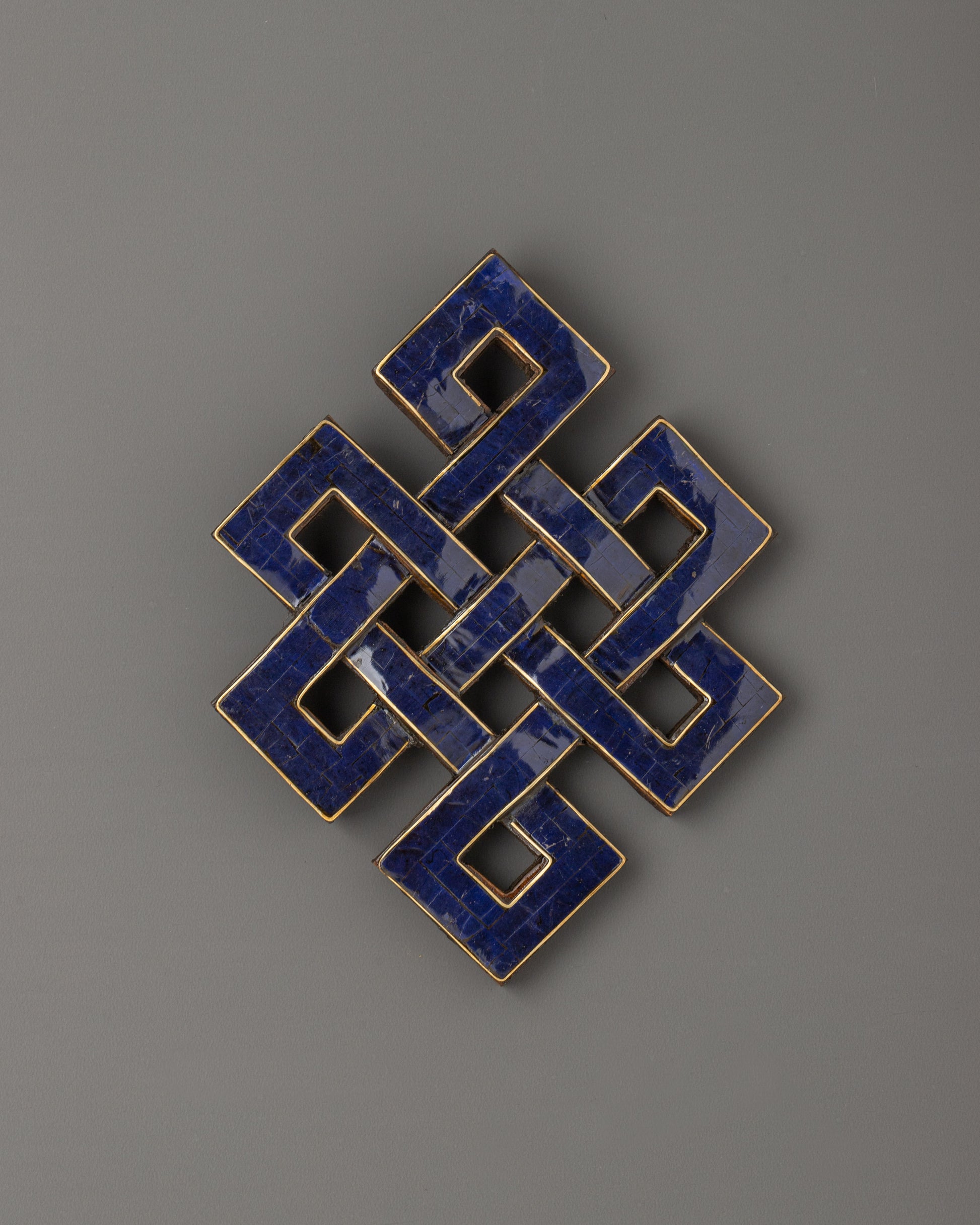 Wooden Endless Knot With Lapis Lazuli 