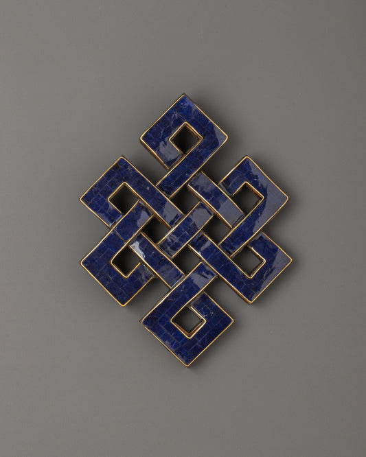 Wooden Endless Knot With Lapis Lazuli 