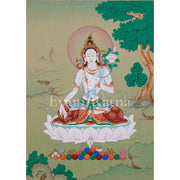 Divine Thangka Of White Tara | Tibetan Artwork | Spiritual Altar