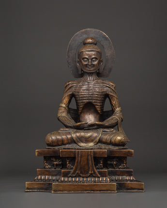 Oxidized Copper Fasting Buddha