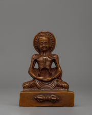 Oxidized Copper Fasting Buddha Statue