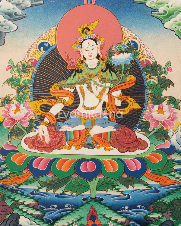 White Tara Thangka Painting