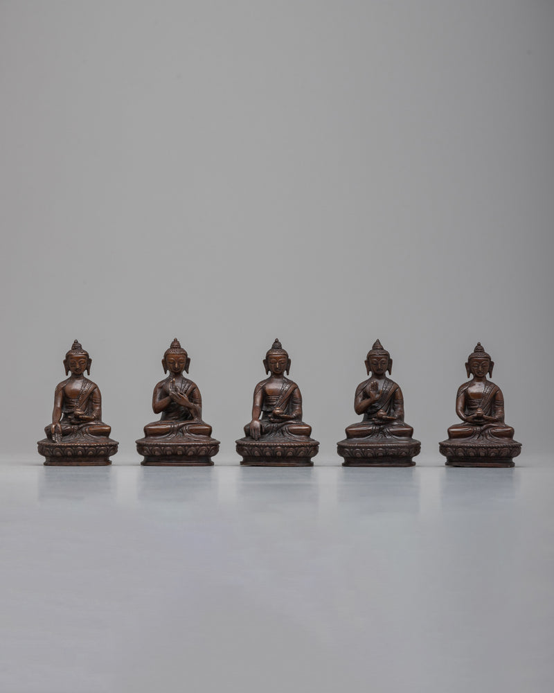 Set of Buddhas Statue | Aksobhya, Amitabha, Amoghasiddhi, Ratnasaṃbhava, Vairocana