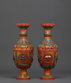 Buddhist Flower Vase Set for Decor