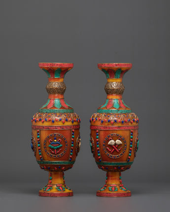 Buddhist Flower Vase Set for Decor