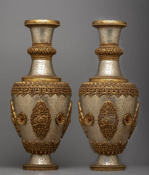 Large Buddhist Flower Vase Set