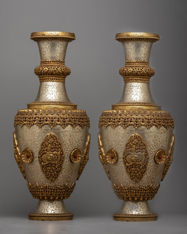 Large Buddhist Flower Vase Set