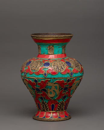 Handcrafted Gemstone Flower Vase