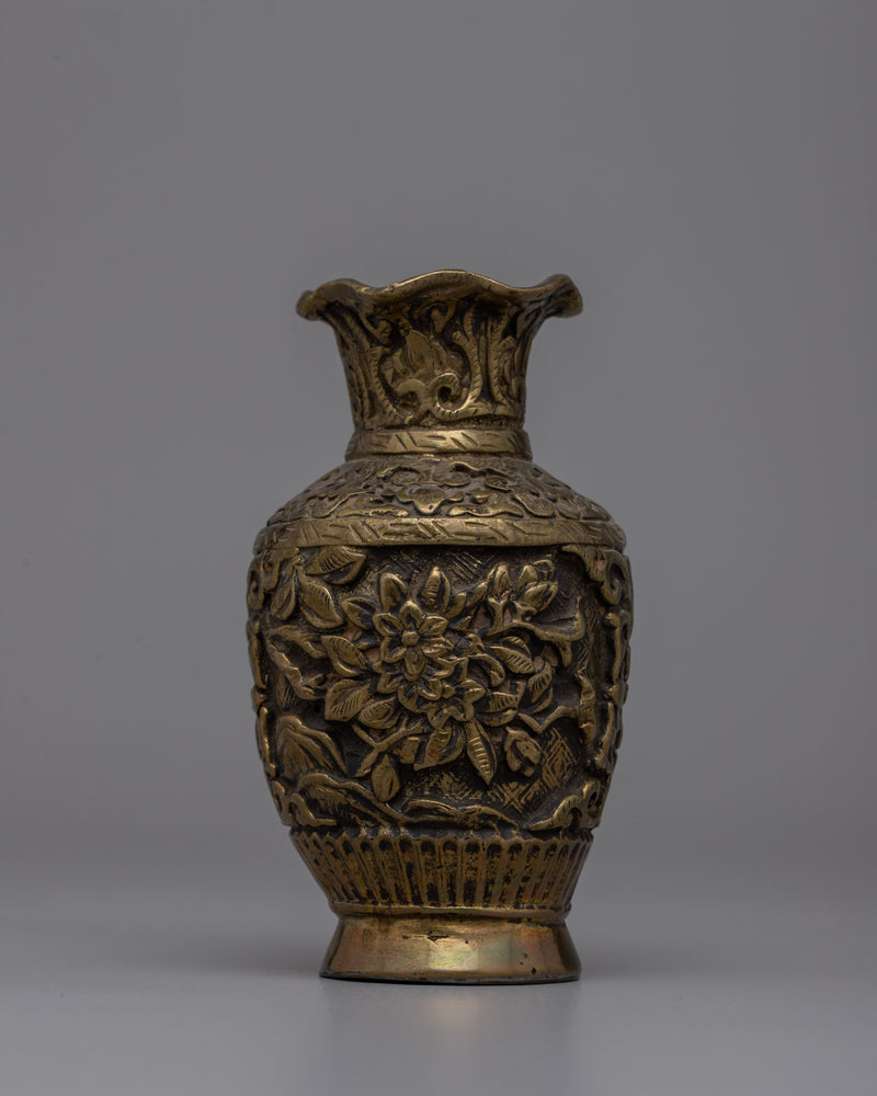 Handcarved  Tibetan Flower Vase