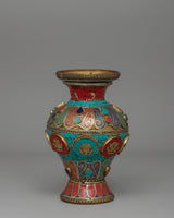 Tibetan Flower Vase with Brass