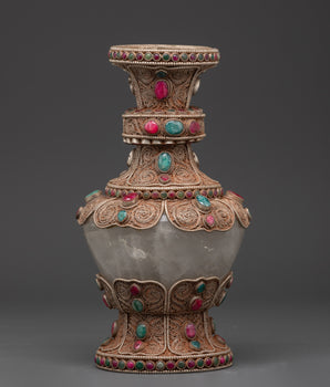 Elegant Crystal Copper Flower Vase