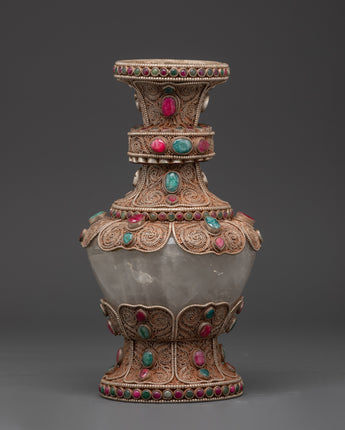 Elegant Crystal Copper Flower Vase