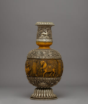 Hand-carved Copper Flower Vase