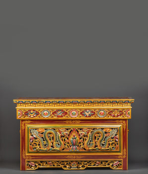 folding-table-with-dragon-carving-and-offering