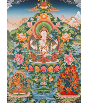 Four-Armed Avalokiteshvara Tibetan Thangka