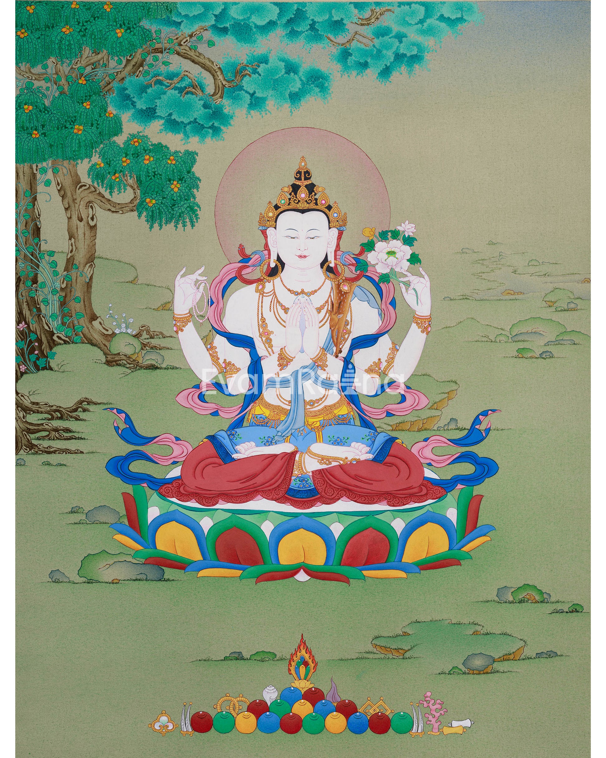 Four-Armed Avalokiteshvara Thangka 