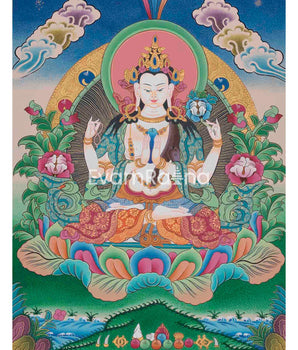 Four Armed Chengrezig Thangka