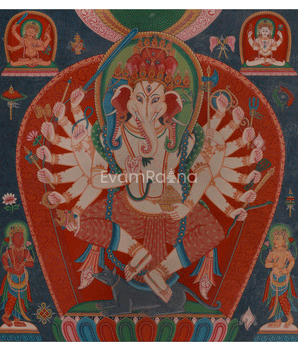 Four Head Ganesha Thangka