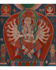 Four Head Ganesha Thangka 