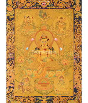 Full 24K Gold Dzambala Thangka