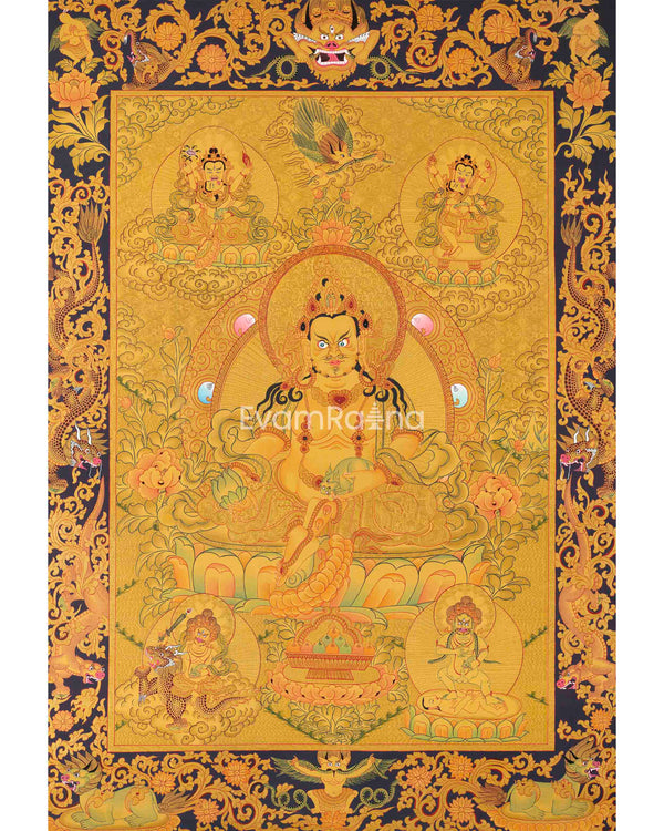 Full 24K Gold Dzambala Thangka