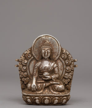 Shakyamuni Buddha Ghau Box in Silver 