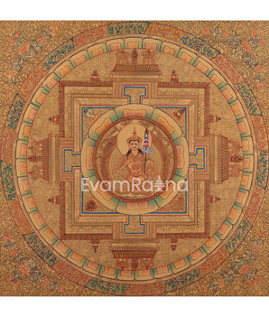 Gold Mandala | Guru Padmasambhava Thangka Wall Art | Tantric Buddhist Master