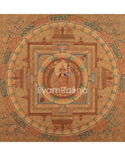 Gold Mandala | Guru Padmasambhava Thangka Wall Art | Tantric Buddhist Master