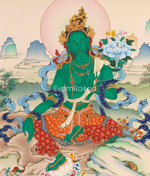 High-Quality Giclee Print Of Tara Mother For Prayer | Significance of Green Tara in Tibetan Buddhism
