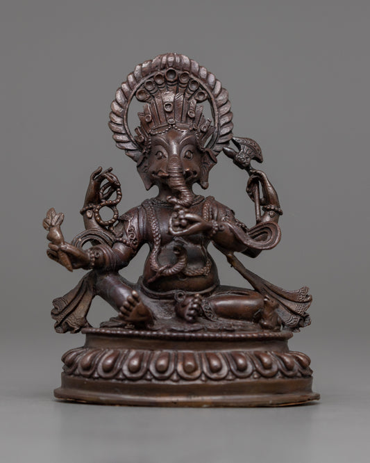 Machine Made Oxidized Ganesh Statue