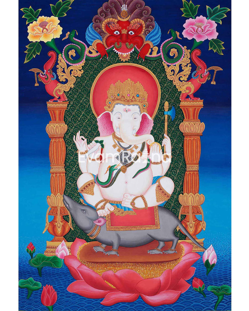 Ganesh Thangka Print 