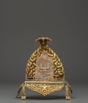 Crystal Ganesh Statue with Throne