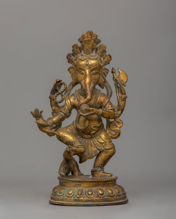 Gold Plated Standing Ganesh Statue
