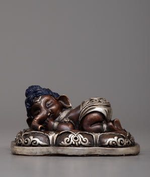 Ganesh Copper Oxidized Statue