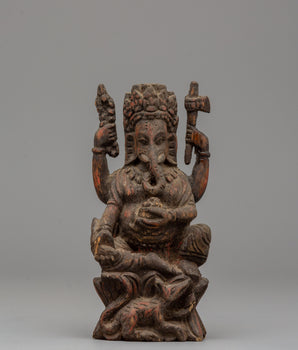 Wooden Ganesh Statue | Handmade Lord Ganesha Idol for Home Decor