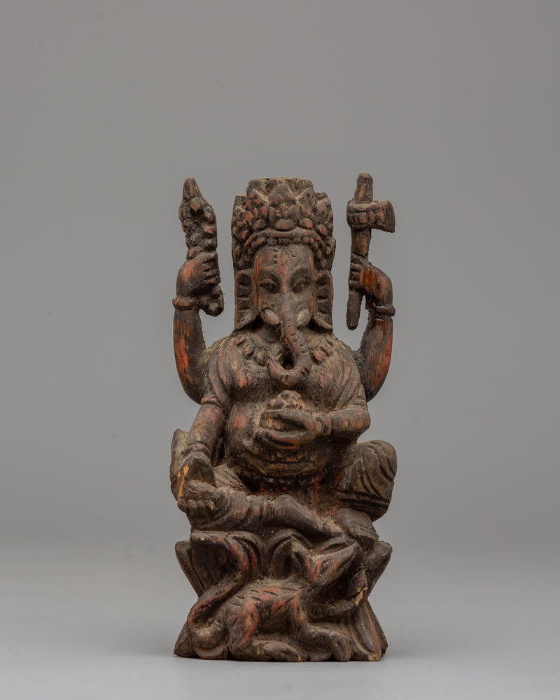 Wooden Ganesh Statue | Handmade Lord Ganesha Idol for Home Decor