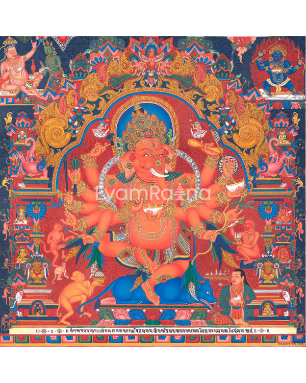 Hand Painted Ganesh Thangka