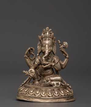 Silver-Plated Ganesh Statue