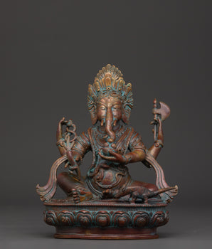 Oxidized Copper Hindu Elephant God