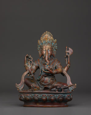Oxidized Copper Hindu Elephant God
