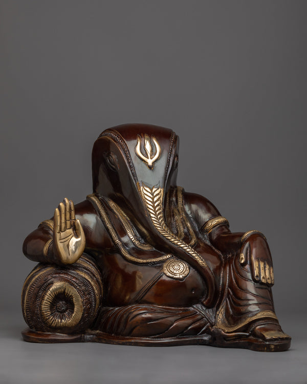 Divine Resting Ganesh Statue